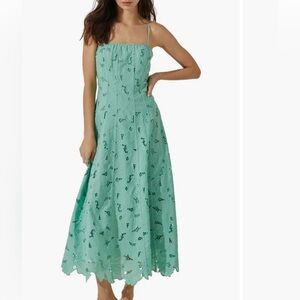 ASTR the Label Floral Lace Midi Dress - Green